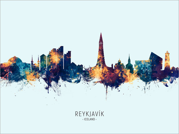 Reykjavík Iceland Skyline Cityscape Poster Art Print