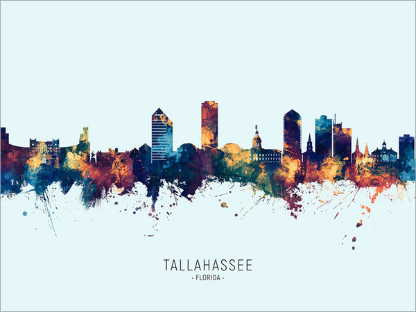 Tallahassee Florida Skyline Cityscape Poster Art Print
