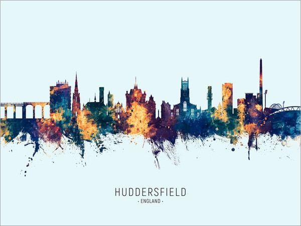 Huddersfield England Skyline Cityscape Poster Art Print