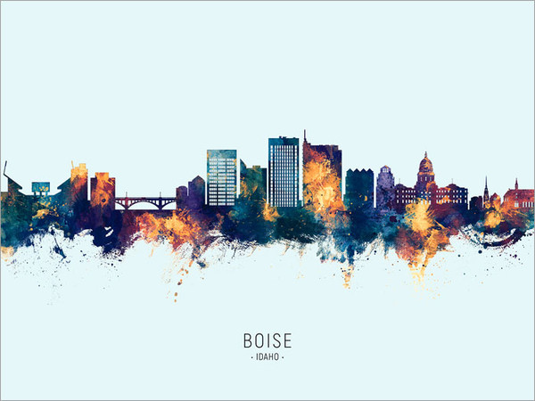 Boise Idaho Skyline Cityscape Poster Art Print