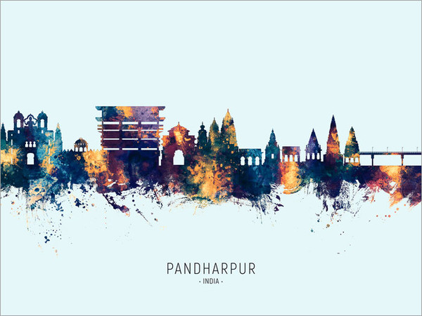 Pandharpur India Skyline Cityscape Poster Art Print