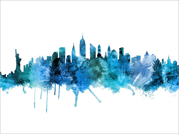 New York New York Skyline Cityscape Poster Art Print