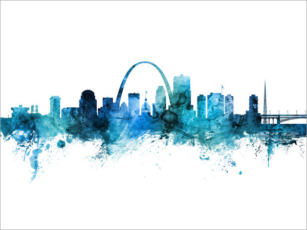 St Louis Missouri Skyline Cityscape Poster Art Print