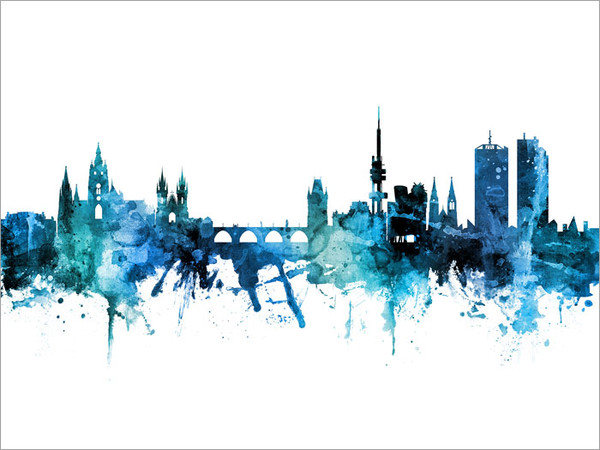 Prague Czech Republic Skyline Cityscape Poster Art Print Prague Czech Republic Skyline Cityscape Poster Art Print