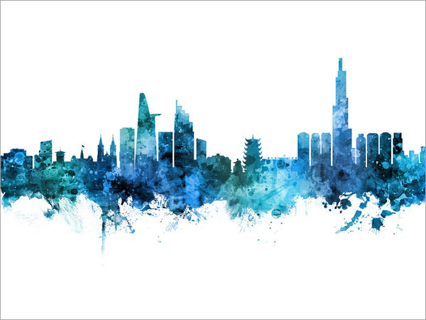 Ho Chi Minh City Vietnam Skyline Cityscape Poster Art Print Ho Chi Minh City Vietnam Skyline Cityscape Poster Art Print