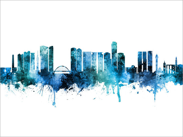 Tel Aviv Israel Skyline Cityscape Poster Art Print Tel Aviv Israel Skyline Cityscape Poster Art Print