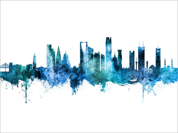 Riyadh Saudi Arabia Skyline Cityscape Poster Art Print