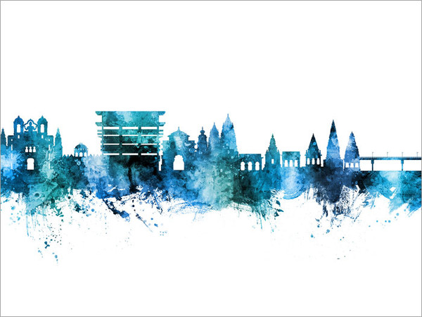 Pandharpur India Skyline Cityscape Poster Art Print