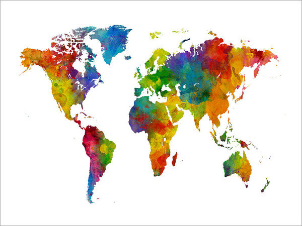 World Map Poster Art Print