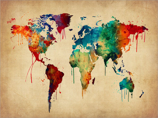 World Map Poster Art Print