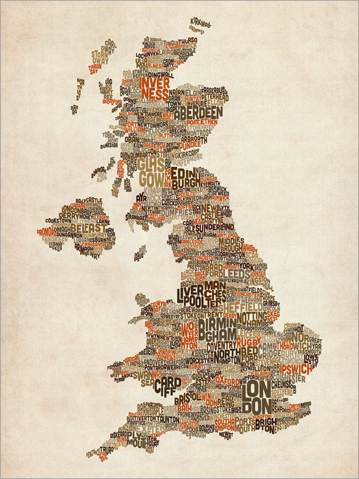 poster map of uk