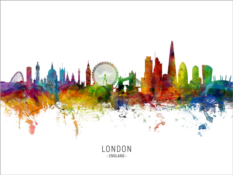 iPhone・スマホケース Society6 London Skyline Watercolor by ArtPause London England Skyline #6481 - artPause