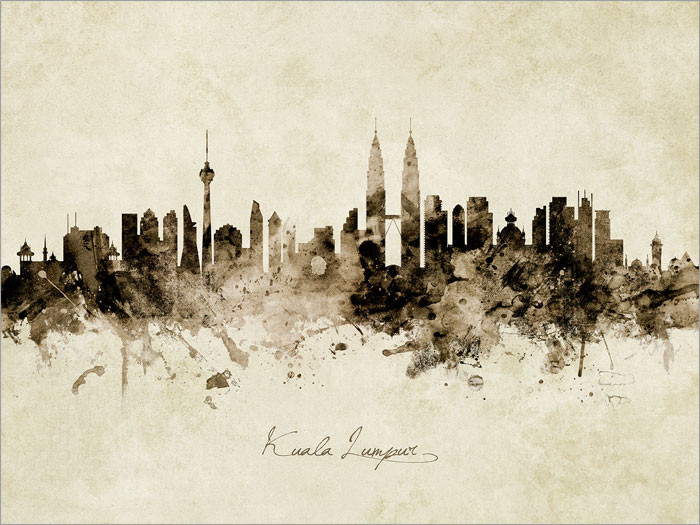 Kuala Lumpur Malaysia Skyline #9074 - artPause
