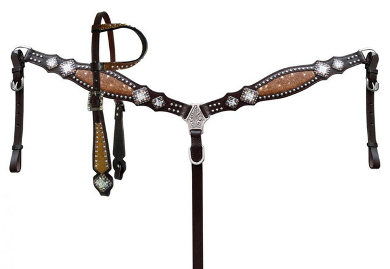 Klassy Cowgirl Leather Headstall & Breast Collar Set w/ Louis