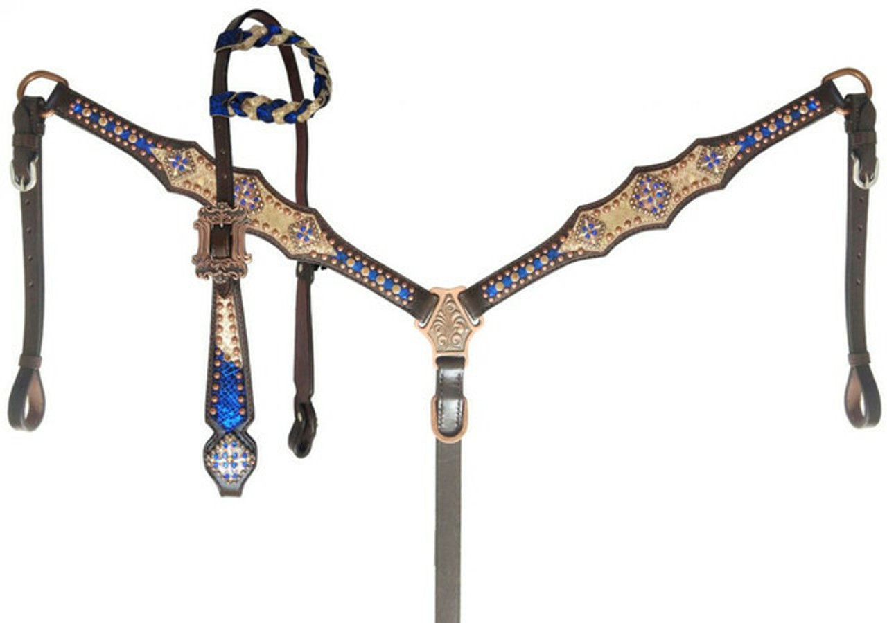 Klassy Cowgirl Leather Single Ear Headstall & Breast Collar Set w/ Louis  Vuitton Inlays - Carolina Tack Supply Inc