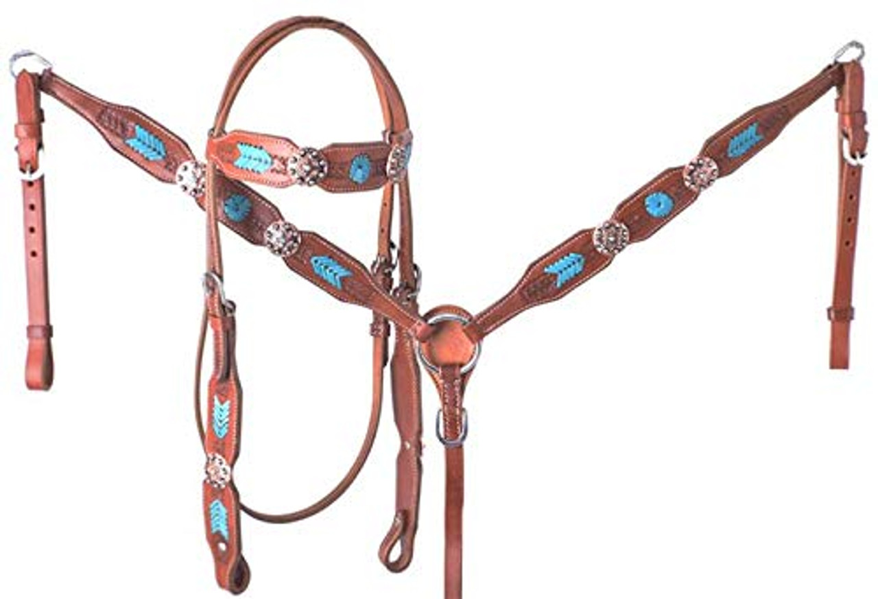 Showman Cheetah Print Headstall, Breast Collar, Reins Set With