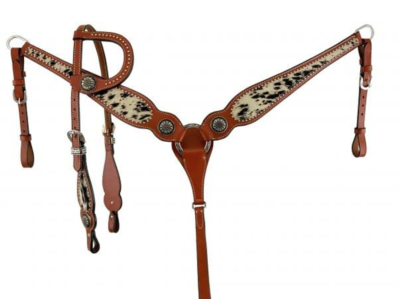 Klassy Cowgirl Leather Single Ear Headstall & Breast Collar Set w