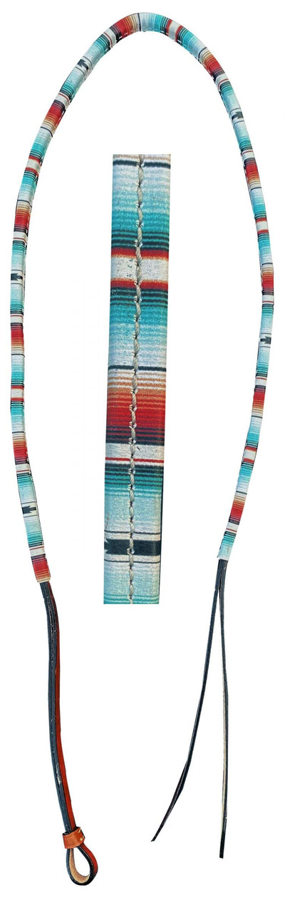 New! Showman ® Southwest Serape print leather wither strap with floral tooling. main image 0