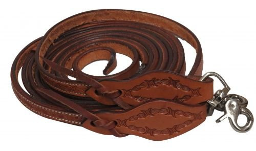 Showman ® 8ft braided nylon split reins. main image 0
