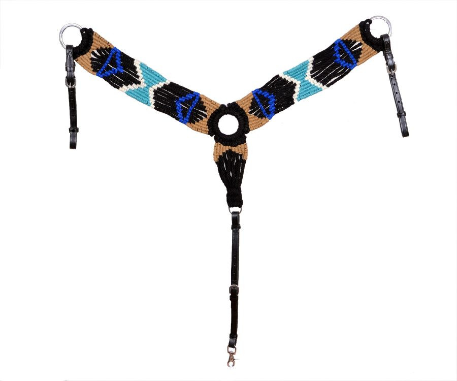 Col De Poitrine Showman Pour Cheval - Mohair/laine Marron, Design Sud-ouest, Fabriqué En Inde - Neuf