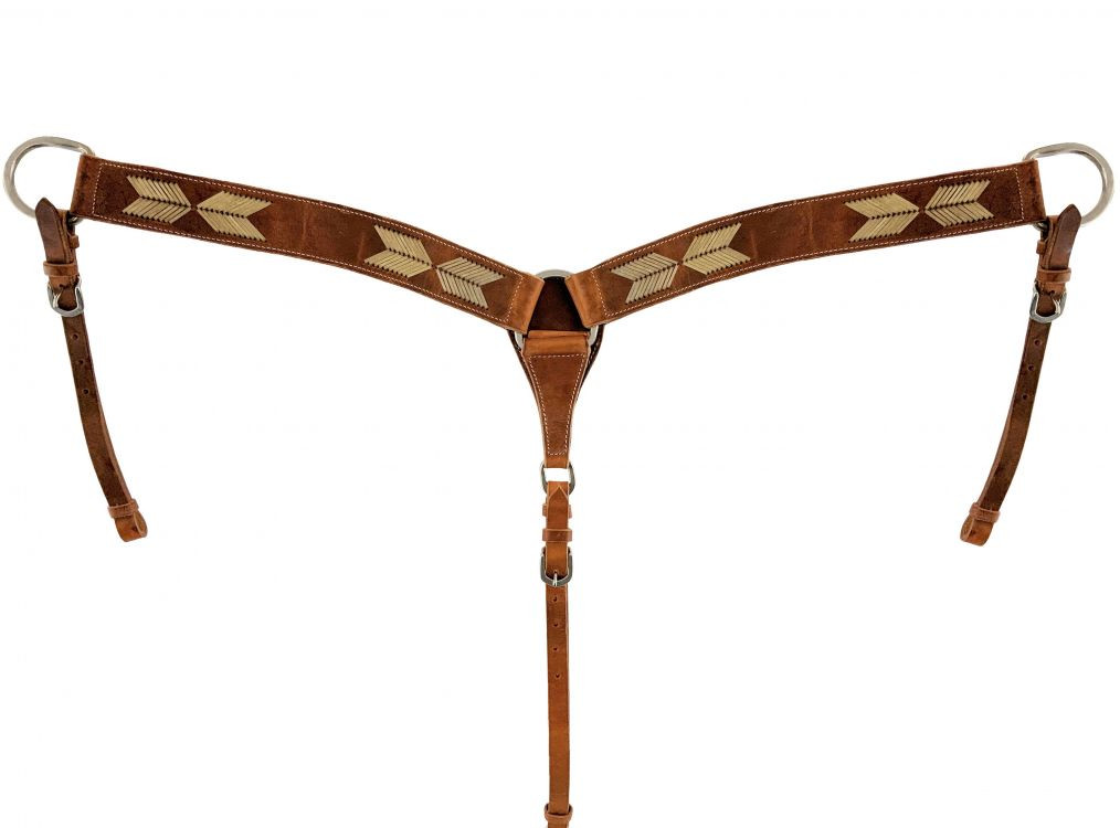 Collier Mammaire Showman Argentina 2 Pouces – Cuir De Vache Brut, Accents Cuir – CY7007