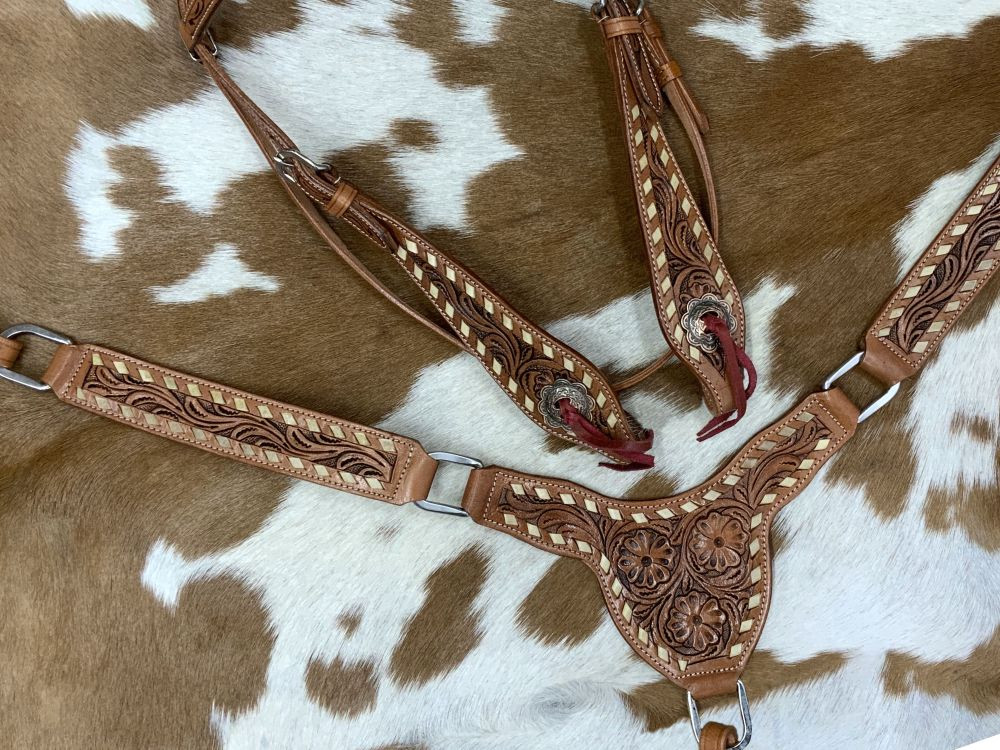 NEW! Showman® Bejeweled metallic leopard print headstall and breast collar set.