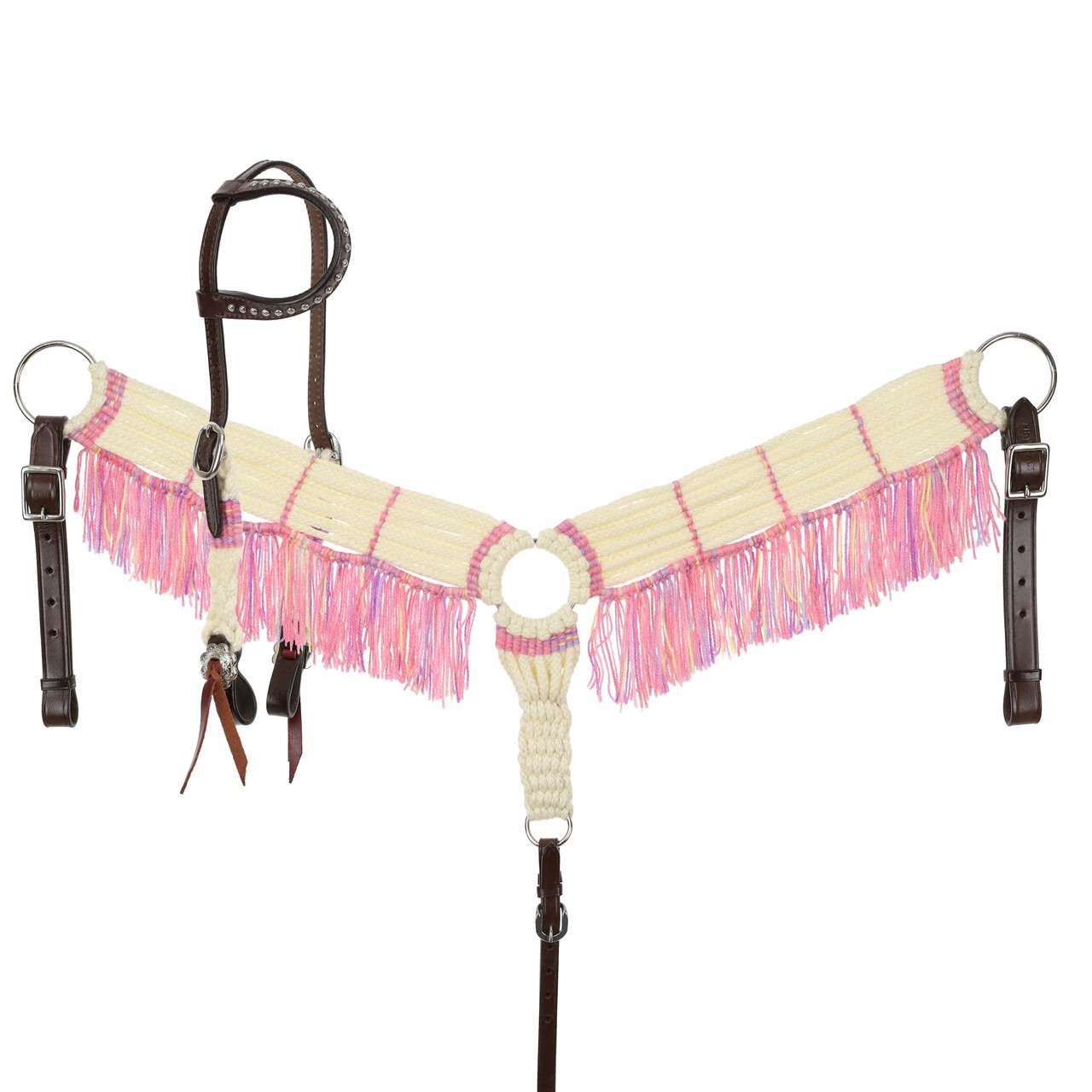NEW! Showman Longhorn Lily One Ear Headstall and Breastcollar Set main image 1