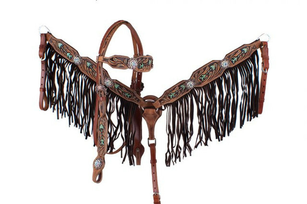 Klassy Cowgirl Leather Headstall & Breast Collar Set w/ Louis Vuitton  Inlays - Carolina Tack Supply Inc