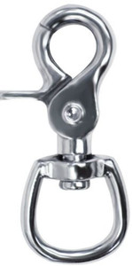 Nickel Plated Scissor Snap w/ Round Swivel Eye