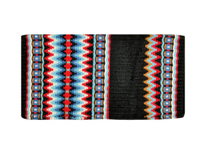 36" x 34" Wool Saddle Blanket w/ Red Accents