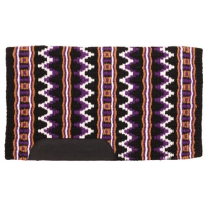 Showman 34" x 40" Heavy Weight Woven Wool, Single Ply Saddle Blanket - Purple & Orange
