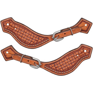 Showman Men's Square Dancer Argentina Cow Leather Spur Straps