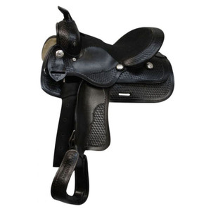 Pony Saddle w/ Basketweave Tooling - 12 Inch