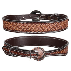 Showman Couture Waffle Leather Dog Collar