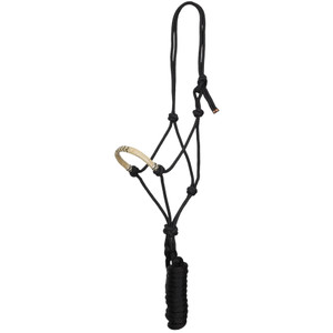 Showman Cowboy Knot Halter w/ Natural & Black Zig Zag Rawhide Nose