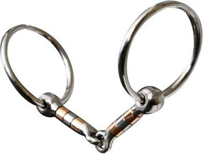 Showman Stainless Steel Snaffle Bit w/ Copper & Stainless Rollers Showman Stainless Steel Snaffle Bit w/ Copper & Stainless Rollers