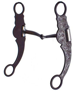 Showman Stainless Steel Snaffle Bit w/ Brown Steel Cheeks Showman Stainless Steel Snaffle Bit w/ Brown Steel Cheeks