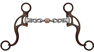 Showman Brown Steel Chain Mouth Bit w/ Copper Roller Showman Brown Steel Chain Mouth Bit w/ Copper Roller