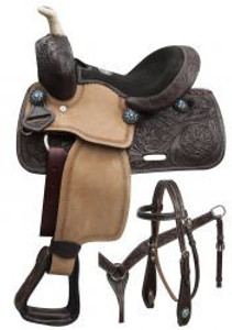 10" Double T Pony Saddle Set w/ Blue Crystal Rhinestones 10" Double T Pony Saddle Set w/ Blue Crystal Rhinestones