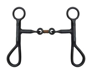 Showman Black Steel Copper Wrapped Dogbone Bit w/ Swivel Cheeks