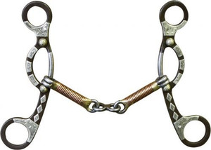 Showman Brown Steel Sliding Gag Bit w/ Engraved Silver Accents Showman Brown Steel Sliding Gag Bit w/ Engraved Silver Accents