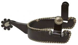 Showman Men's Brown Steel Spurs w/ Twisted Border Accent