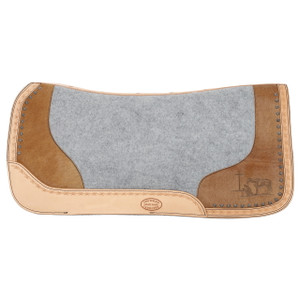 Showman Barbwire Tooled Argentina Cowhide Saddle Pad w/ Praying Cowboy Design Showman Barbwire Tooled Argentina Cowhide Saddle Pad w/ Praying Cowboy Design