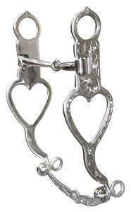 Showman Stainless Steel Bit w/ Fully Engraved Open Heart Cheeks Showman Stainless Steel Bit w/ Fully Engraved Open Heart Cheeks