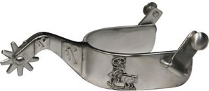Showman Stainless Steel Spurs w/ Embossed Calf Roper & Engraving