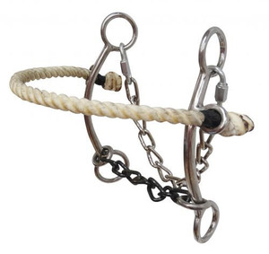 Showman Stainless Steel Combo Hackamore w/ Chain Mouth Showman Stainless Steel Combo Hackamore w/ Chain Mouth