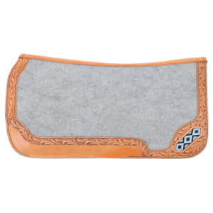 Showman 32" x 32" Contoured Felt Saddle Pad w/ Beaded Inlay Showman 32" x 32" Contoured Felt Saddle Pad w/ Beaded Inlay