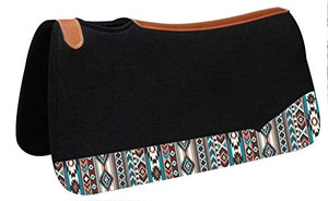 Showman 31" x 32" Black Felt Saddle Pad w/ Navajo Print Showman 31" x 32" Black Felt Saddle Pad w/ Navajo Print