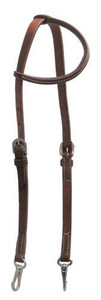 Showman Oiled Leather Single Ear Headstall w/ Stainless Steel Snaps Showman Oiled Leather Single Ear Headstall w/ Stainless Steel Snaps