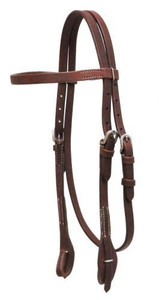 Showman Oiled Harness Leather Browband Headstall w/ Quick Change Bit Loops Showman Oiled Harness Leather Browband Headstall w/ Quick Change Bit Loops